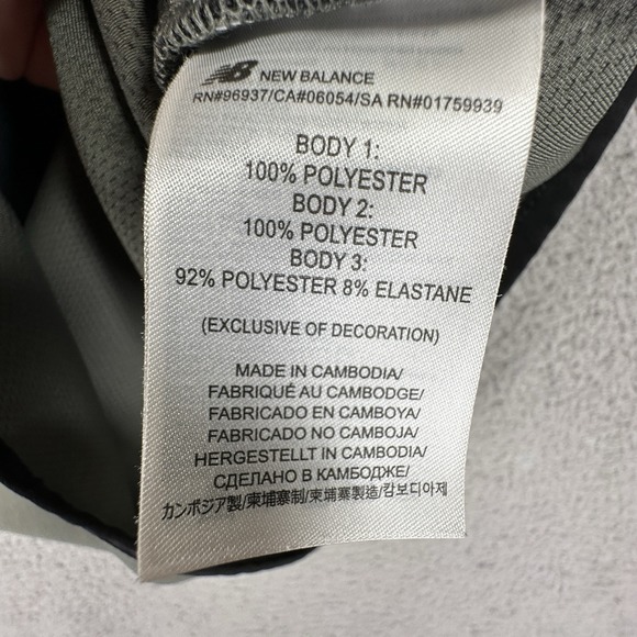 New Balance Mens M Hoodie Gray Green Full Zip Running Gym Exercise Fleece - Picture 5 of 7